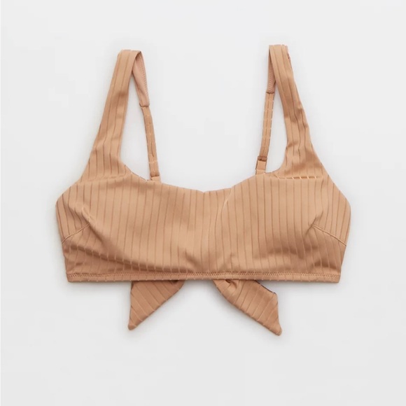 NEW - Aerie Ribbed Shine Tie Back Scoop Top & Cross Over Bottom - Picture 6 of 7